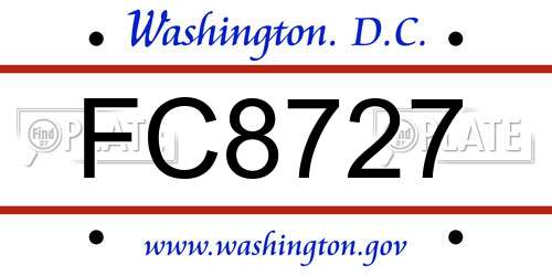 FC8727 District Of Columbia License Plate