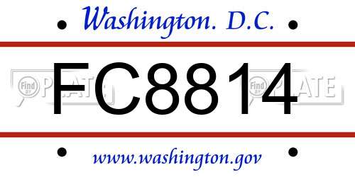 FC8814 District Of Columbia License Plate
