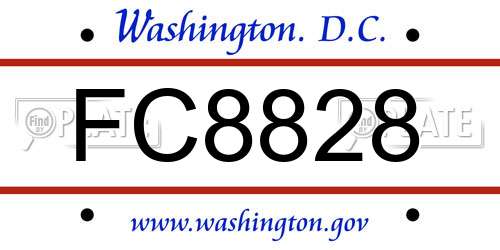 FC8828 District Of Columbia License Plate