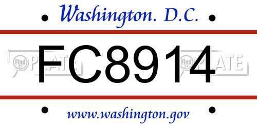 FC8914 District Of Columbia License Plate