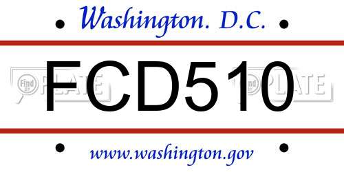FCD510 District Of Columbia License Plate