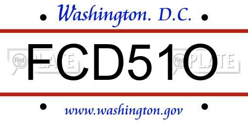 FCD51O District Of Columbia License Plate