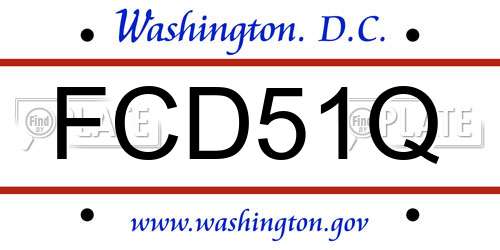 FCD51Q District Of Columbia License Plate