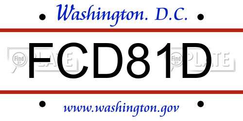 FCD81D District Of Columbia License Plate