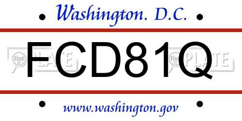 FCD81Q District Of Columbia License Plate