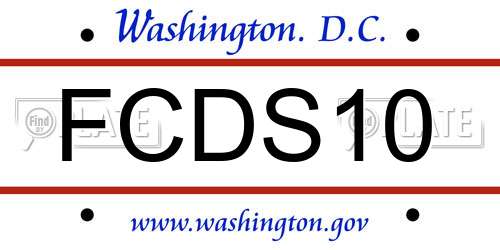 FCDS10 District Of Columbia License Plate