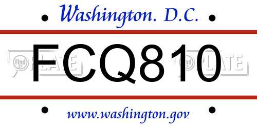 FCQ810 District Of Columbia License Plate