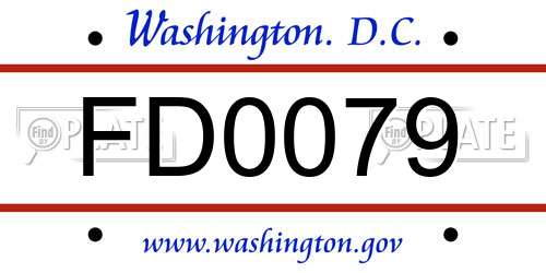 FD0079 District Of Columbia License Plate