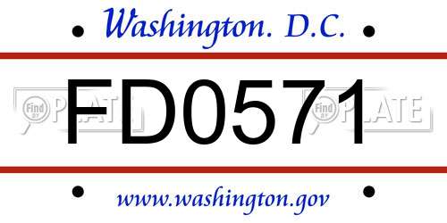 FD0571 District Of Columbia License Plate