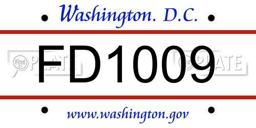 FD1009 District Of Columbia License Plate