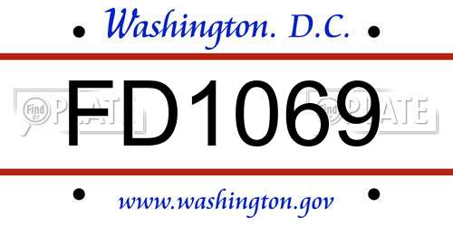 FD1069 District Of Columbia License Plate