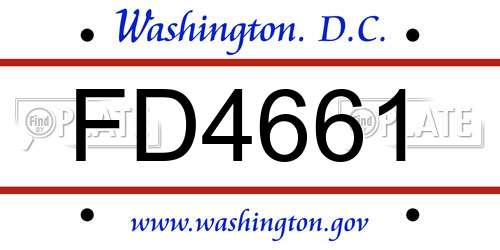 FD4661 District Of Columbia License Plate