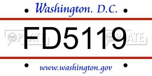 FD5119 District Of Columbia License Plate