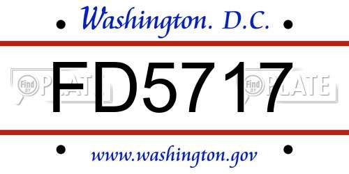 FD5717 District Of Columbia License Plate