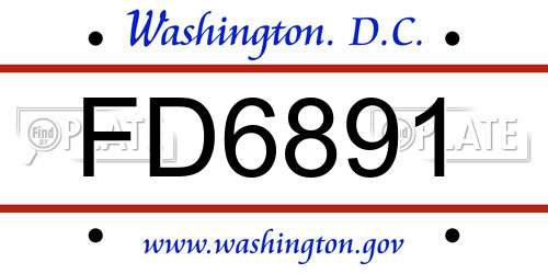FD6891 District Of Columbia License Plate