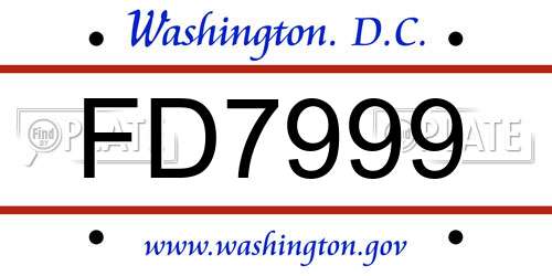 FD7999 District Of Columbia License Plate
