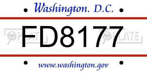 FD8177 District Of Columbia License Plate
