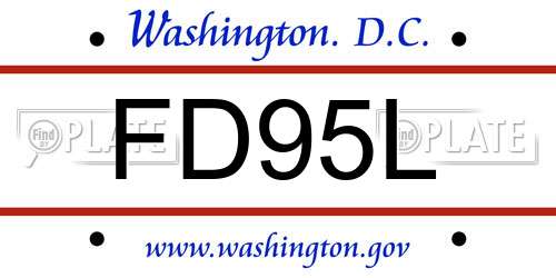 FD95L District Of Columbia License Plate