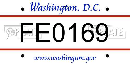 FE0169 District Of Columbia License Plate