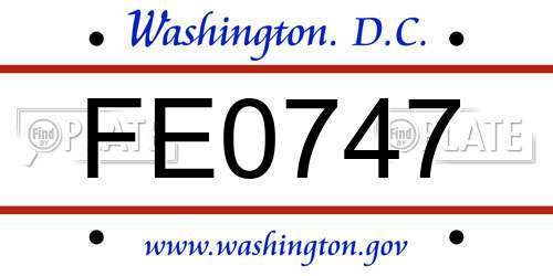FE0747 District Of Columbia License Plate