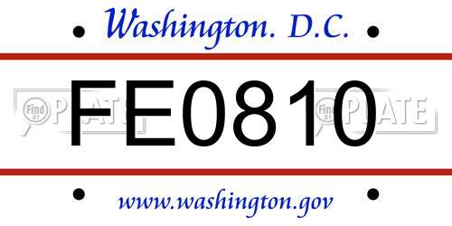 FE0810 District Of Columbia License Plate