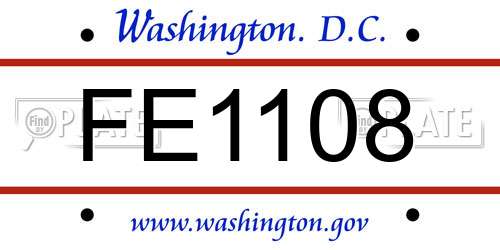 FE1108 District Of Columbia License Plate