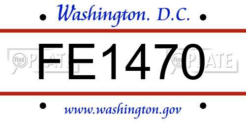 FE1470 District Of Columbia License Plate