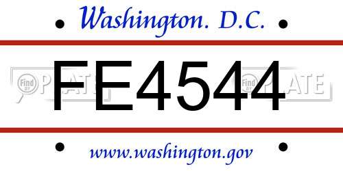 FE4544 District Of Columbia License Plate