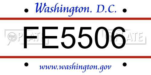 FE5506 District Of Columbia License Plate