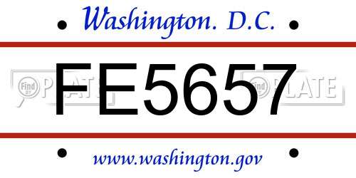FE5657 District Of Columbia License Plate