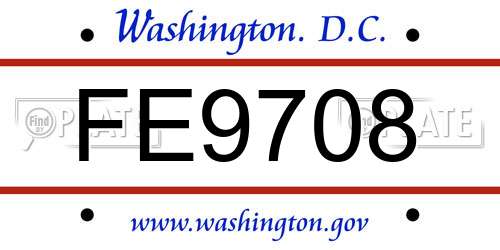 FE9708 District Of Columbia License Plate