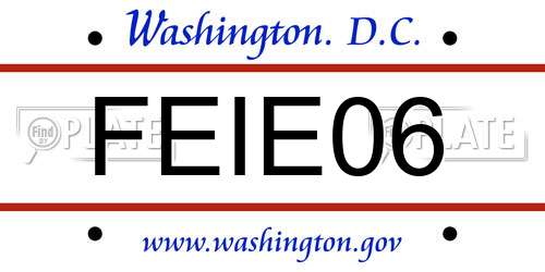 FEIE06 District Of Columbia License Plate