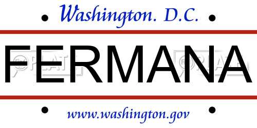 FERMANA District Of Columbia License Plate
