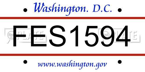 FES1594 District Of Columbia License Plate