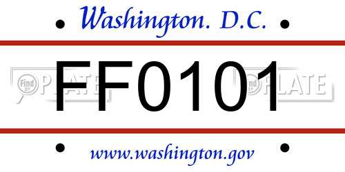FF0101 District Of Columbia License Plate