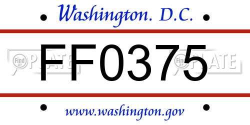 FF0375 District Of Columbia License Plate