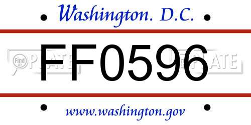 FF0596 District Of Columbia License Plate