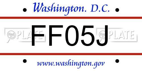 FF05J District Of Columbia License Plate