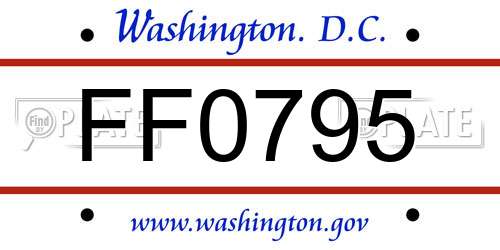 FF0795 District Of Columbia License Plate