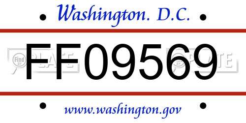 FF09569 District Of Columbia License Plate