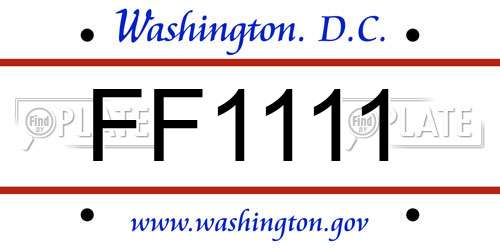 FF1111 District Of Columbia License Plate