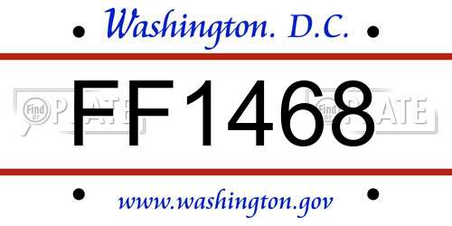 FF1468 District Of Columbia License Plate
