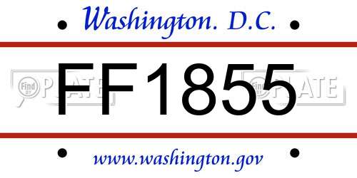 FF1855 District Of Columbia License Plate