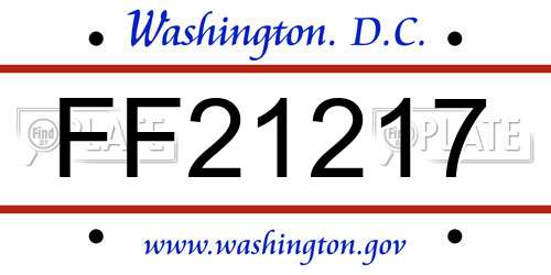 FF21217 District Of Columbia License Plate