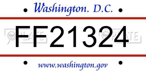 FF21324 District Of Columbia License Plate