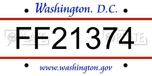 FF21374 District Of Columbia License Plate
