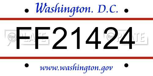 FF21424 District Of Columbia License Plate