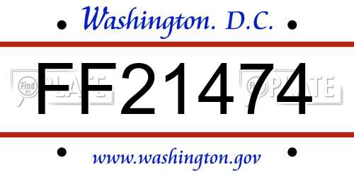 FF21474 District Of Columbia License Plate