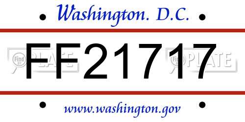 FF21717 District Of Columbia License Plate