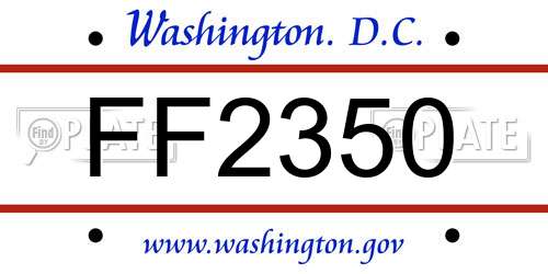 FF2350 District Of Columbia License Plate